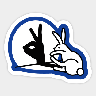 Funny Rabbit hand shadow puppets bunny figure pop art Sticker